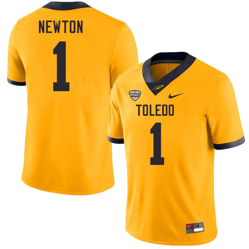 Toledo Rockets #1 Jerjuan Newton College Football Jerseys Stitched Sale-Gold